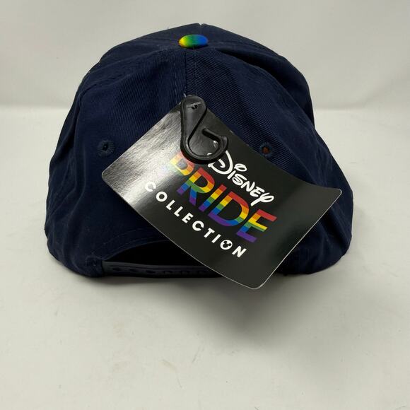 Disney Pride Collection Mickey Mouse Rainbow Hat Navy “Belong Believe Be Proud” - Picture 3 of 5